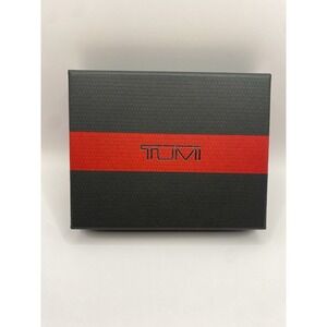 TUMI Slim Card Case Wallet Smooth Brown Leather Preowned with Box Good condition